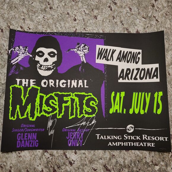 The MISFITS  Signed Concert Poster 7/15 Phx AZ Autographed Rare Danzig XXX/500 - Picture 1 of 3